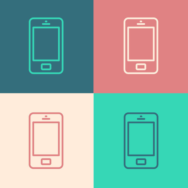 波普艺术线智能手机图标图片下载