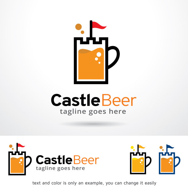 城堡啤酒标志模板图片下载