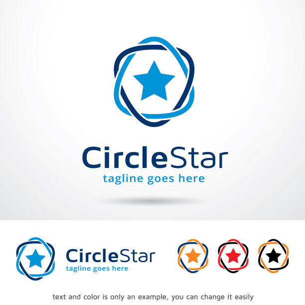 圆形星形logo模板图片下载