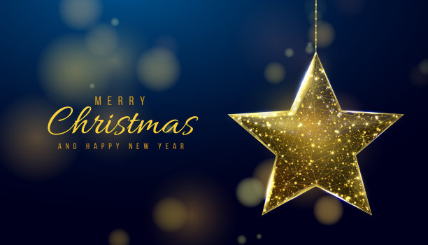 线框金星低聚风格横幅为图片下载