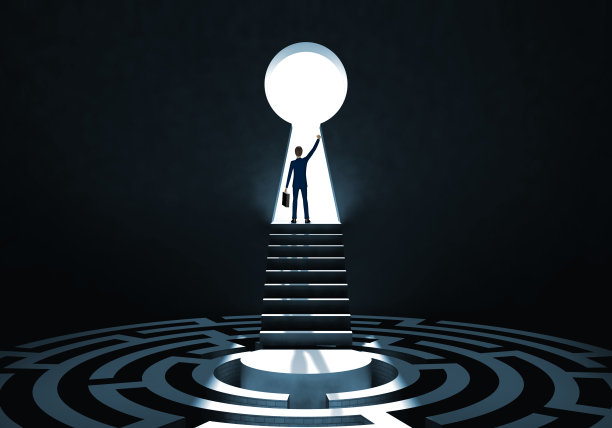 商人发现如何工作才能成功，事业成长。三维渲染图片下载