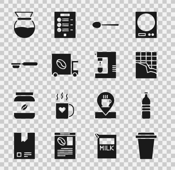 设置咖啡杯去瓶装水巧克力棒图片下载