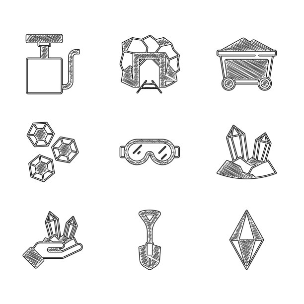 集安全护目镜眼镜铲宝石石矿山图片下载