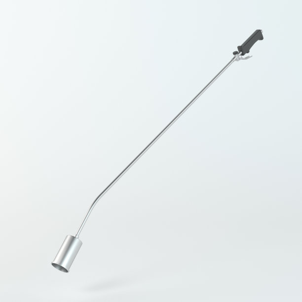 天然气火炬。屋顶工人的煤气燃烧器，隔离在白色。三维演示图片下载