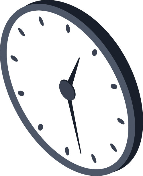 孤立的游戏设计等距时钟墙图标图片下载