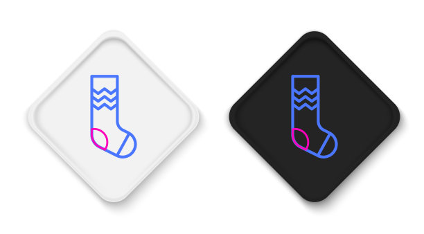 线袜子图标孤立在白色背景图片下载