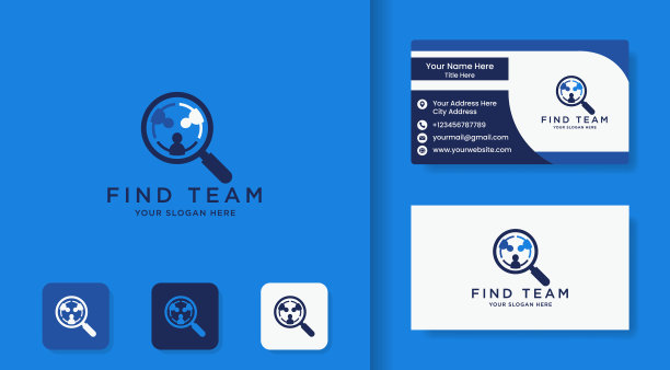 放大镜人物标志和名片图片下载