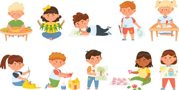 孩子们从事创意活动和工艺爱好图片下载