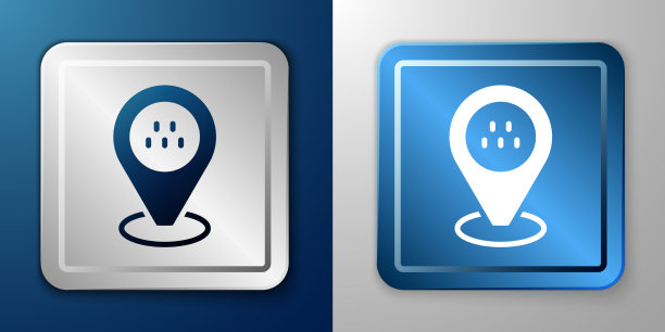 白色地图指针与出租车图标隔离上图片下载