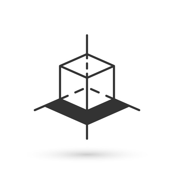 灰色3d建模图标孤立在白色背景图片下载