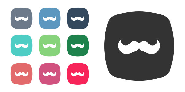 黑色胡子图标孤立在白色背景图片下载