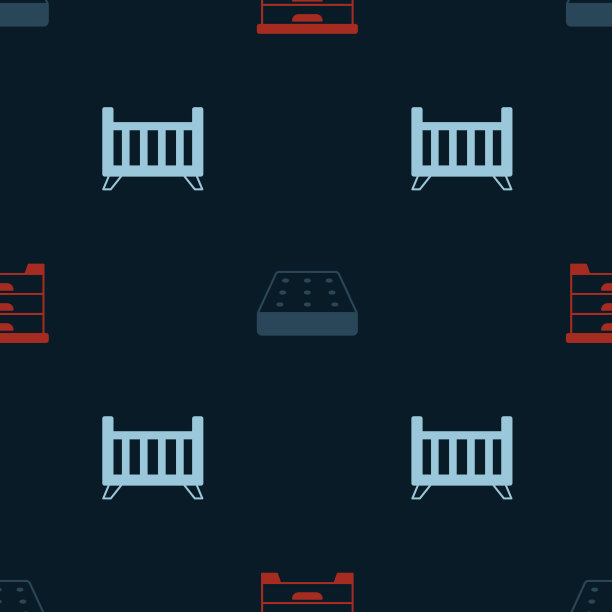 设置抽屉柜，床垫和婴儿床图片下载