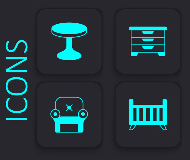 设有婴儿床、摇篮床、圆桌、衣柜等图片下载