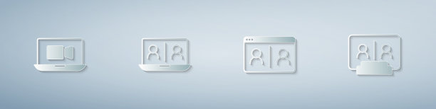 设置视频聊天会议和纸艺术风格图片下载