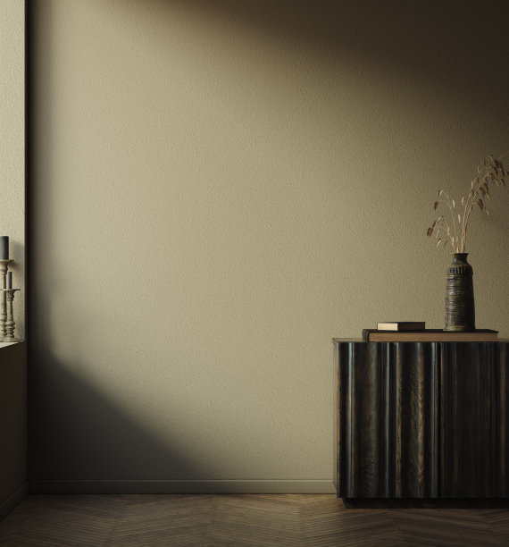 客厅内部，空白墙模型图片下载