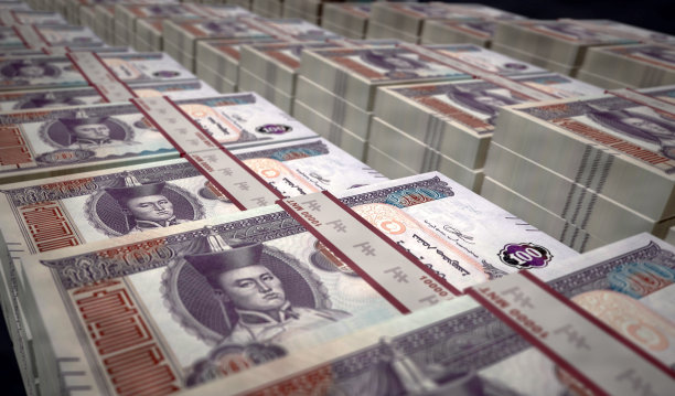 蒙古托格罗、图格里克钱币装3d插画图片下载