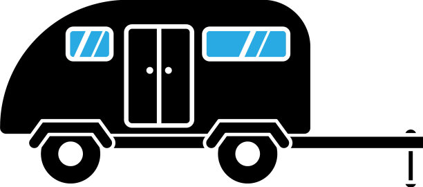 露营车拖车图标设计模板孤立图片下载