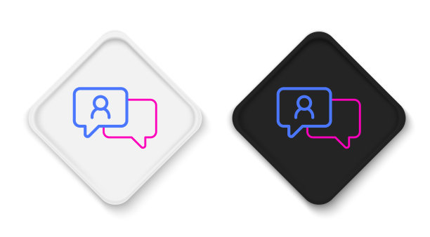 线语音泡泡聊天图标孤立在白色图片下载