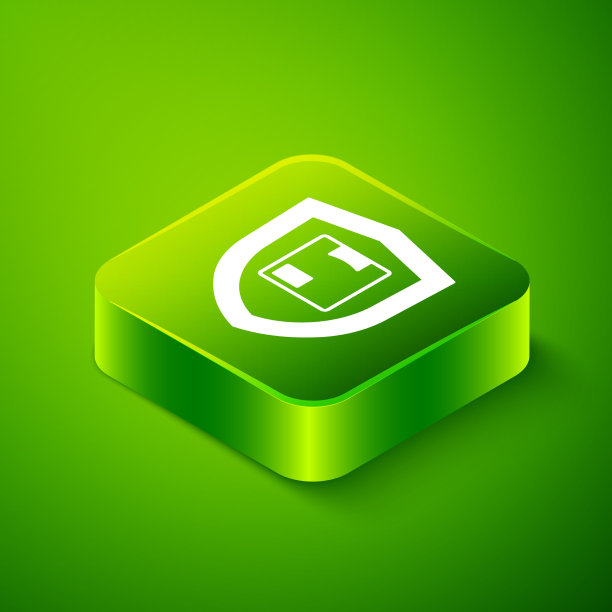 具有屏蔽图标的等距交付安全图片下载