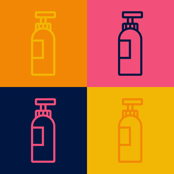 波普艺术线瓶洗发水图标孤立上图片下载