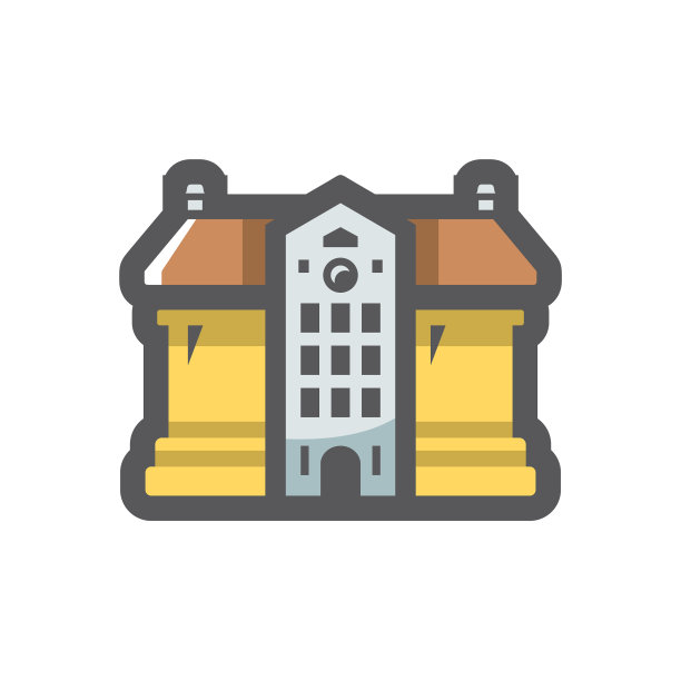 城堡古石建筑图标卡通图片下载