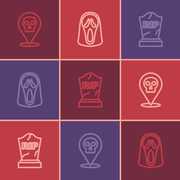 设定线骷髅墓碑上写着rip和图片下载