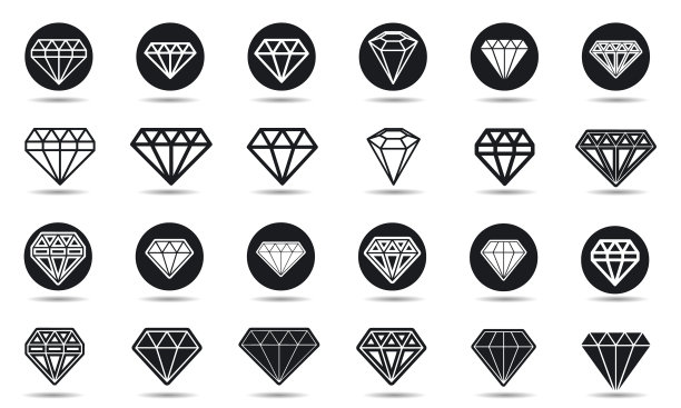 一套钻石图标模板设计图片下载