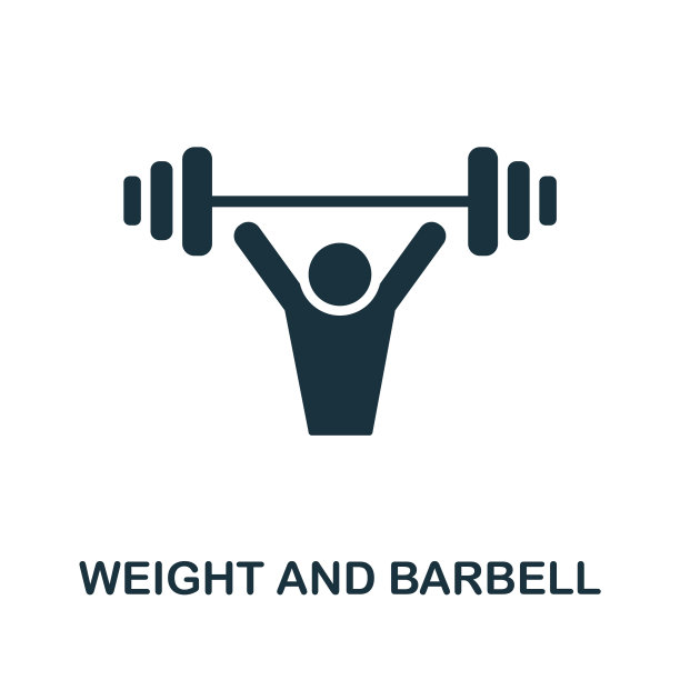 重量和杠铃图标单色标志从健身房图片下载