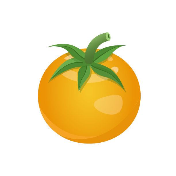 黄色番茄，平面风格矢量插图孤立在白色背景图片下载