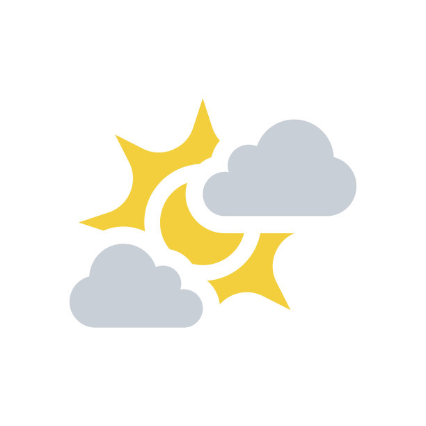 太阳和云彩的彩色图标图片下载