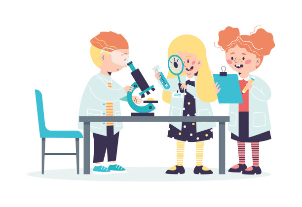 孩子们在实验室学习科学平台图片下载