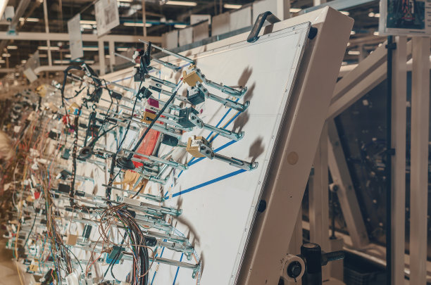 机械制造厂的电缆支架，生产背景图片下载