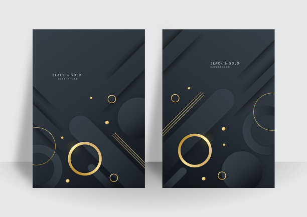 现代的黑色金色封面设计，集豪华图片下载