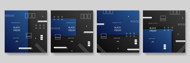 一套黑色星期五销售后的社交媒体包图片下载