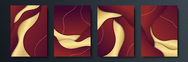 红色和金色的抽象背景设计为图片下载