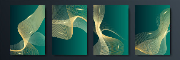 现代简约的深绿色和金色闪闪发光图片下载