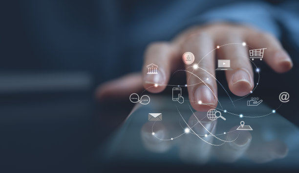 数字营销，社交媒体广告，电子商务，在线购物，物联网概念。图片下载