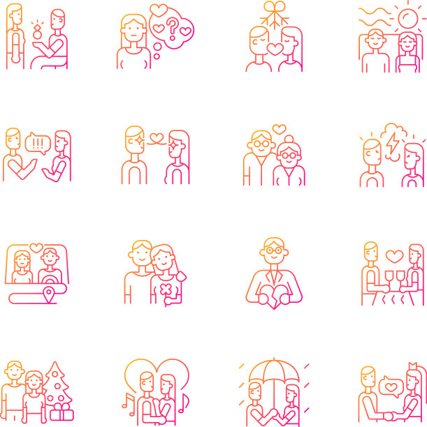 浪漫梯度线性图标设置图片下载