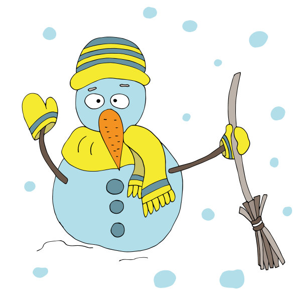 雪人和扫帚的字符图片下载