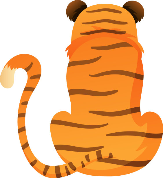 从老虎的背后看野生丛林捕食者图片下载