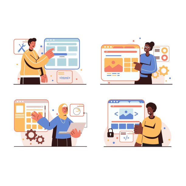 网页设计人员概念孤立场景设置图片下载