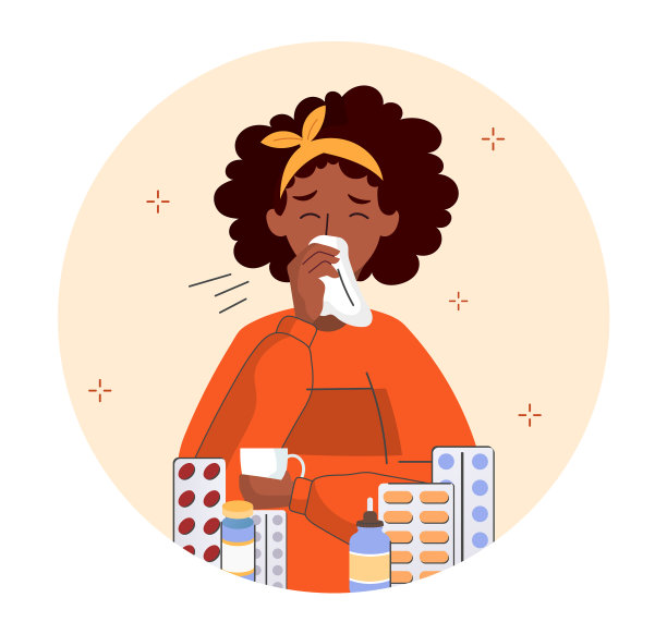 女孩感冒了图片下载