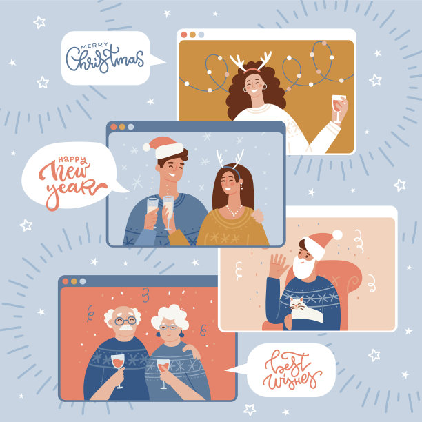 网上圣诞节庆祝概念电脑或图片下载