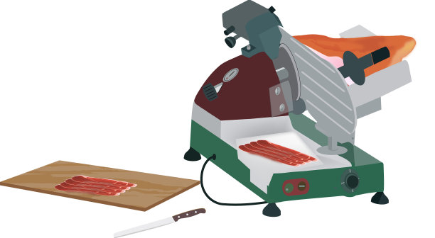 切片机与生火腿砧板图片下载