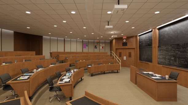 空教室大学或拼贴回学校的3d插图图片下载