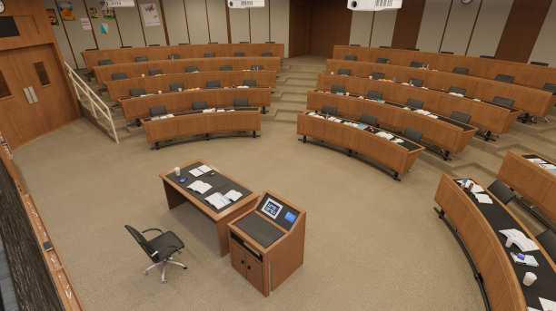 空教室大学或拼贴回学校的3d插图图片下载