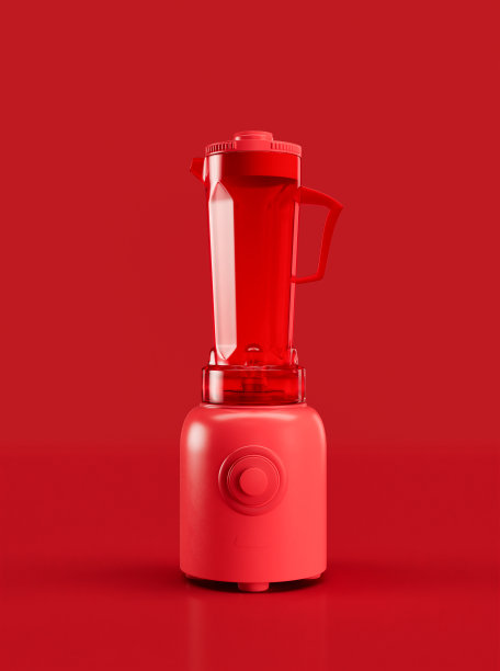 单色复古摇壶，复古厨房电器前视图，3d渲染图片下载