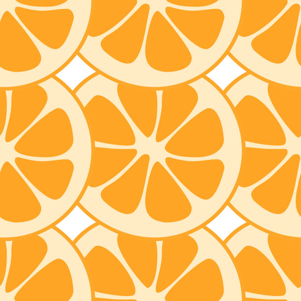 橙色切片无缝图案夏天图片下载
