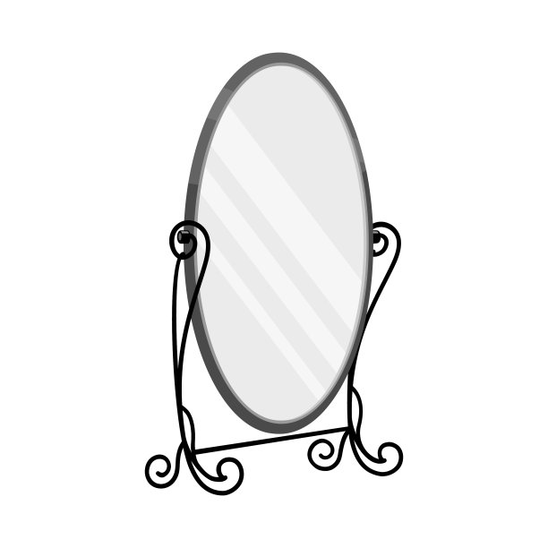 镜子与现代标牌网的隔离对象图片下载