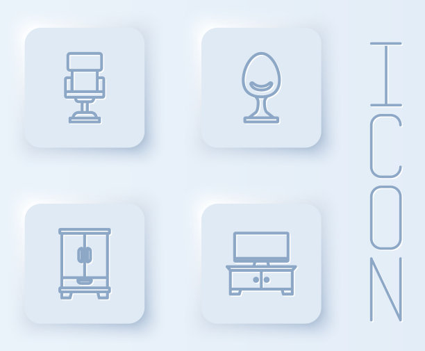 设线办公椅、扶手椅、衣柜和电视图片下载